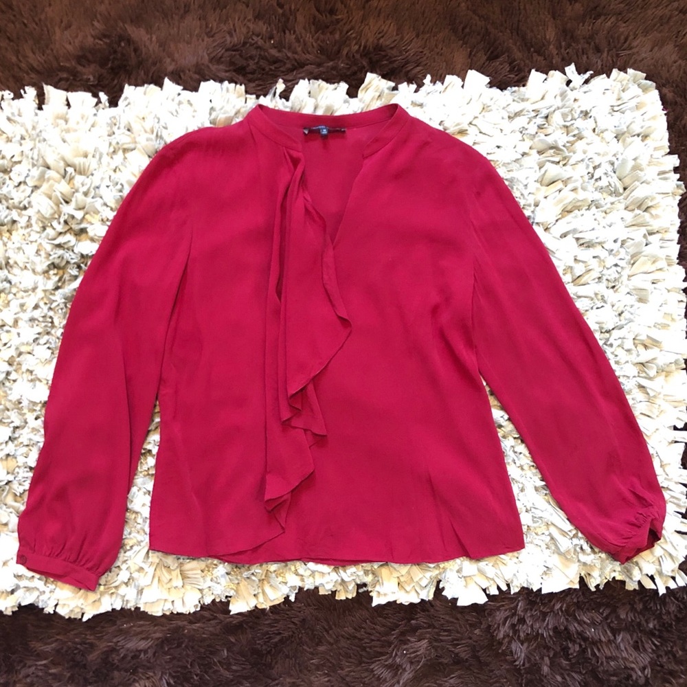 Lafayette 148 Silk Ruffle Blouse - Picture 2 of 4
